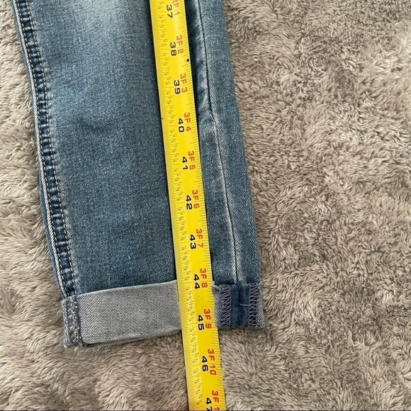 Justice Distressed Ripped Jean Super Skinny Overall Pants Lace Pocket Size 12 - Picture 9 of 9